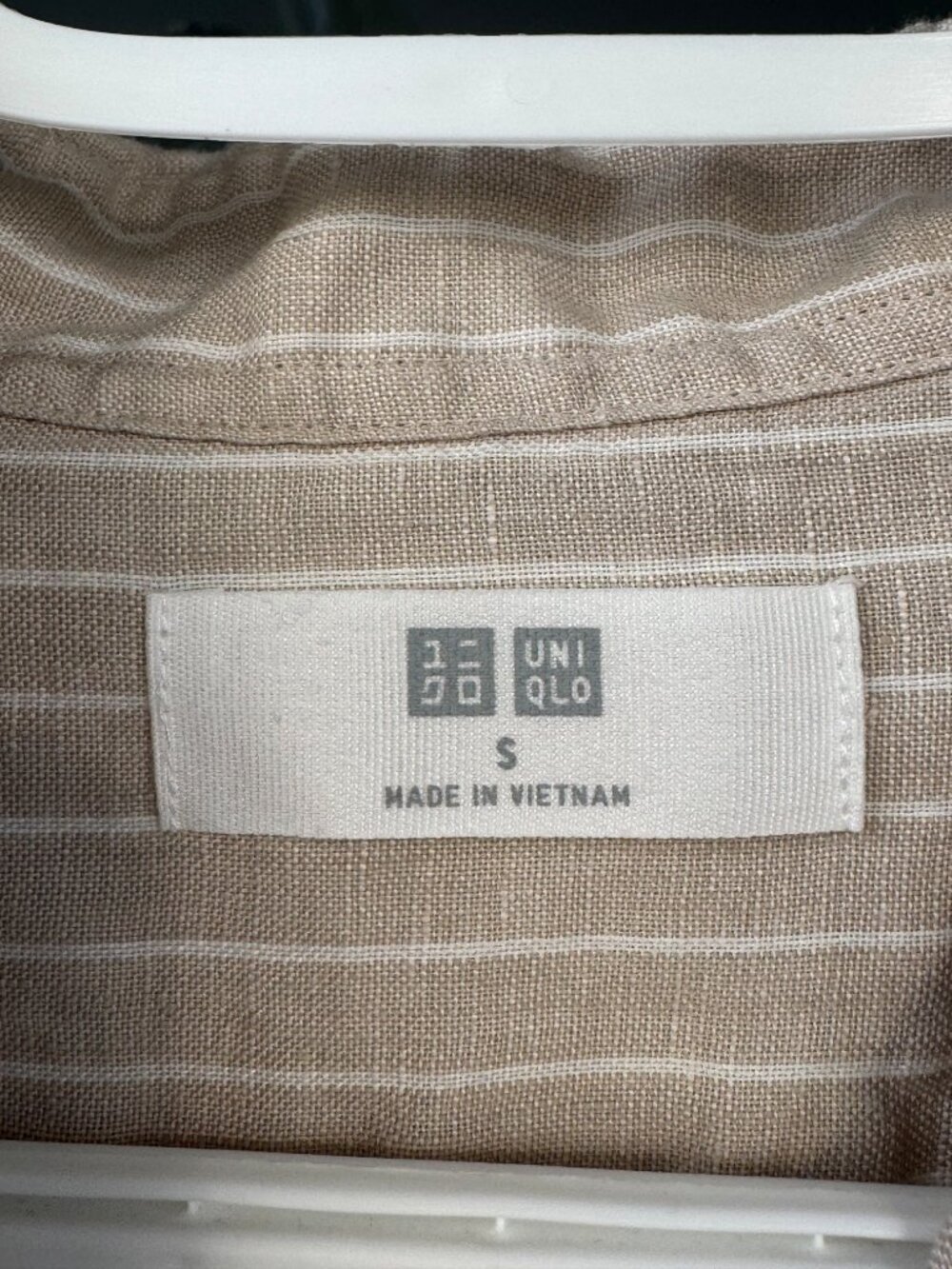 Uniqlo linen regular fit long sleeve button down stripe shirt men's size S - Picture 7 of 7